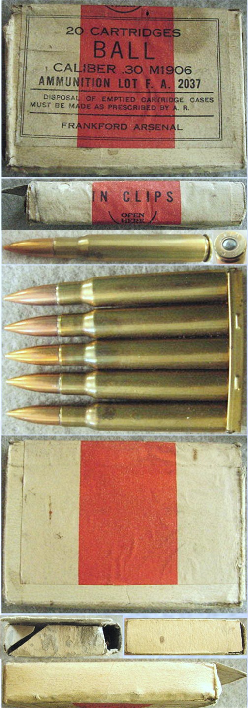 FRANKFORD ARSENAL BALL CALIBER .30M1 1936 VINTAGE AMMO, QTY 20 #3-08641-BDH  - Checkpoint Charlie's
